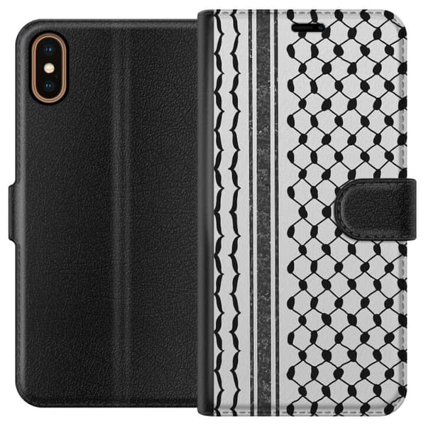 Apple iPhone XS Plånboksfodral Palestinskt mönster – inspirerat av keffiyeh-tyg i traditionell stil