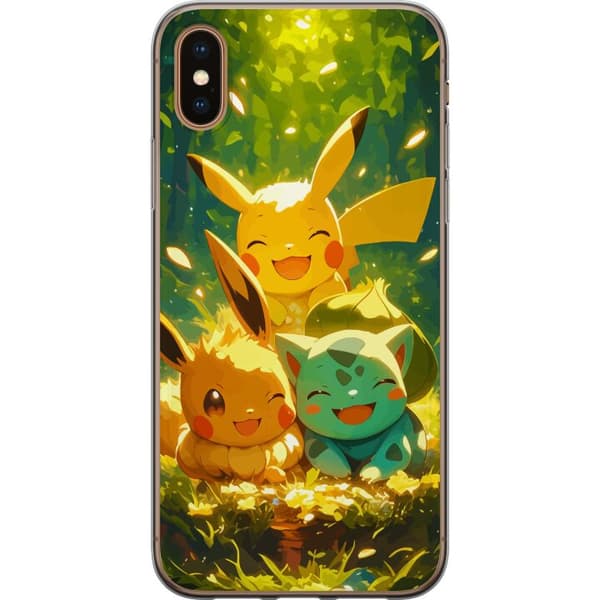 Apple iPhone X Gjennomsiktig deksel Pixelmonster spillstil - fargerik design for retro-elskende spillere
