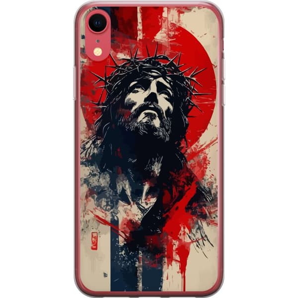 Apple iPhone XR Läpinäkyvä kuori Jeesus ristillä - kristillinen aihe vahvalla symboliikalla uskosta ja toivosta
