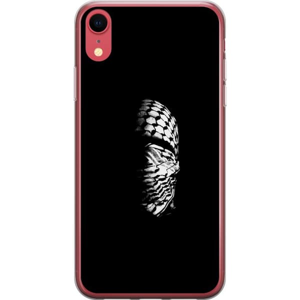 Apple iPhone XR Läpinäkyvä kuori Keffiyeh-kuviointi - klassinen palestiinalainen mustavalkoinen shaali, jolla on kulttuurinen merkitys
