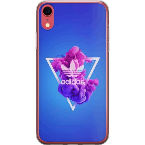 Apple iPhone XR Läpinäkyvä kuori Adidas-inspiroitunut sininen muotoilu - urheilullinen motiivi retro-vibeillä sinisissä sävyissä