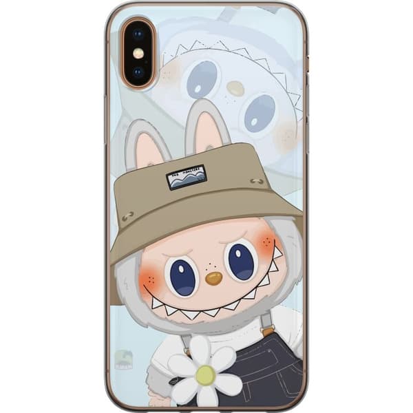 Apple iPhone XS Max Gjennomsiktig deksel Labubu med hatt - Pop Mart-figur Mr. Butcher i retrostil med karakter