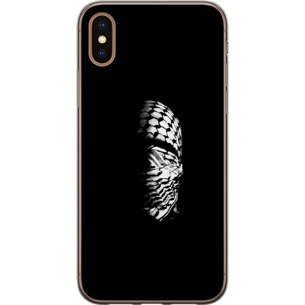 Apple iPhone XS Max Gjennomsiktig deksel Keffiyeh-mønster - klassisk svart-hvit palestinsk sjal med kulturell betydning