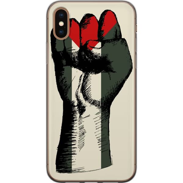 Apple iPhone XS Max Läpinäkyvä kuori Käsi sidottu Palestinan väreihin - voimakas symboli vapausliikkeelle