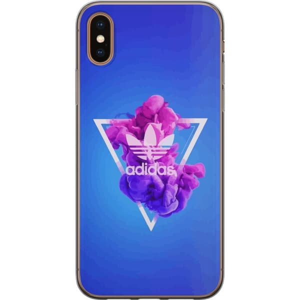 Apple iPhone XS Max Gjennomsiktig deksel Adidas-inspirert blått design - sporty motiv med retro vibe i blåtoner