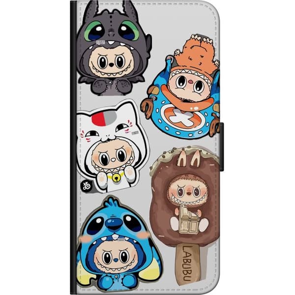 Huawei P smart Plånboksfodral Labubu figursamling – Pop Mart Labubu The Monsters i färgglad design