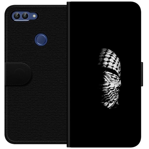 Huawei P smart Tegnebogsetui Keffiyeh-mønster - klassisk sort-hvid palæstinensisk tørklæde med kulturel betydning