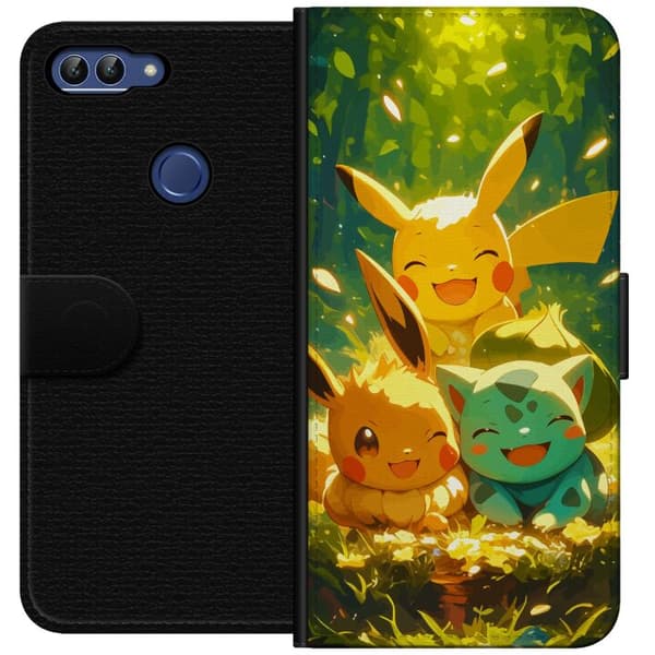 Huawei P smart Tegnebogsetui Pixelmonster spillestil - farverig design til retro-elskende gamere