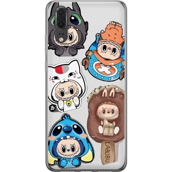 Huawei P20 Gjennomsiktig deksel Labubu figure samling - Pop Mart Labubu The Monsters i fargerik design
