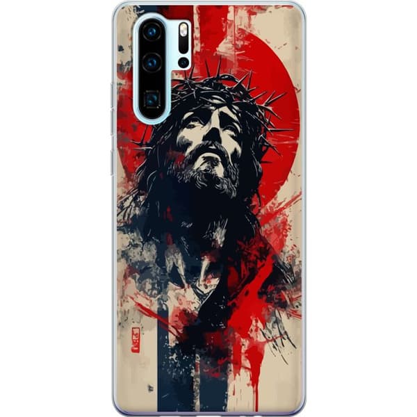 Huawei P30 Pro Genomskinligt Skal Jesus med kors – kristet motiv med stark symbolik om tro och hopp