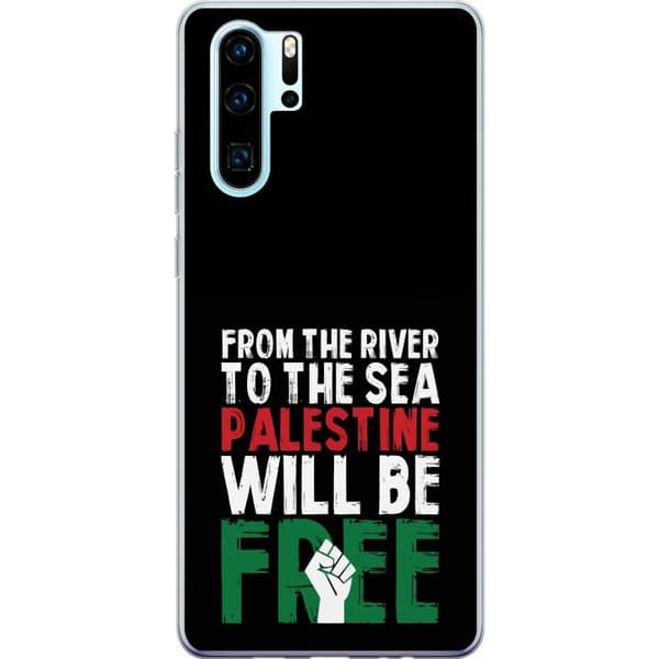 Huawei P30 Pro Genomskinligt Skal Free Palestine – politiskt statement med kraftfullt grafiskt uttryck