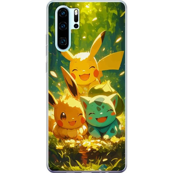 Huawei P30 Pro Gennemsigtig cover Pixelmonster spillestil - farverig design til retro-elskende gamere