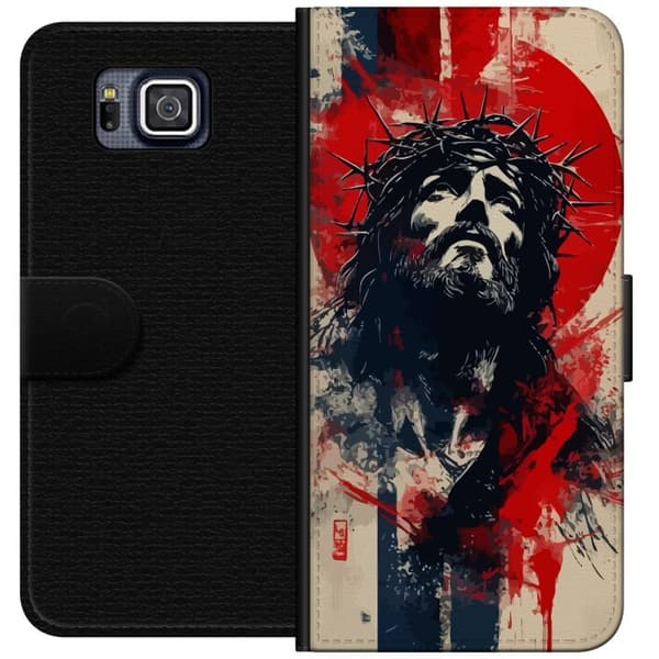 Samsung Galaxy Alpha Plånboksfodral Jesus med kors – kristet motiv med stark symbolik om tro och hopp