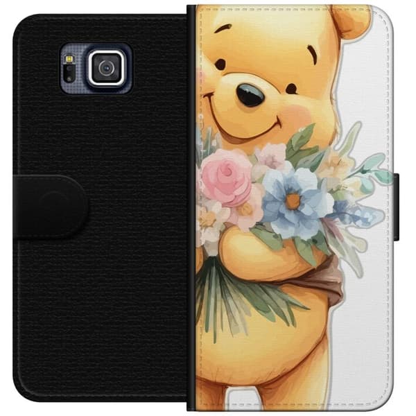 Samsung Galaxy Alpha Tegnebogsetui Nalle Puh med blomster - klassisk børnefavorit i en blomstrende forårs miljø