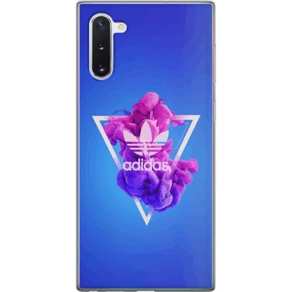 Samsung Galaxy Note10 Genomskinligt Skal Adidas-inspirerad blå design – sportigt motiv med retrovibe i blå toner