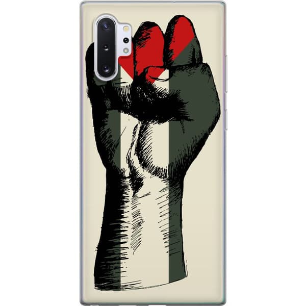Samsung Galaxy Note10+ Genomskinligt Skal Hand knuten i Palestinas färger – kraftfull symbol för frihetsrörelsen