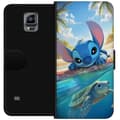 Pikkukuva 1 / 3: Samsung Galaxy Note 4 Lompakkokotelo Stitch kilpikonnalla - söpö sininen avaruusolento trooppisessa rantaympäristössä Disneyn tapaan