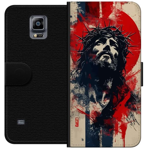 Samsung Galaxy Note 4 Lommeboketui Jesus med kors - kristent motiv med sterk symbolikk om tro og håp