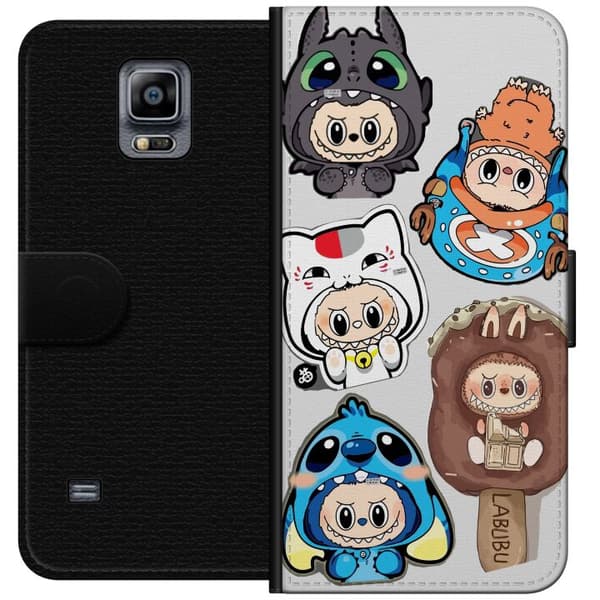 Samsung Galaxy Note 4 Tegnebogsetui Labubu figur samling - Pop Mart Labubu The Monsters i farverigt design