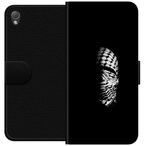 Sony Xperia Z3 Lompakkokotelo Keffiyeh-kuviointi - klassinen palestiinalainen mustavalkoinen shaali, jolla on kulttuurinen merkitys