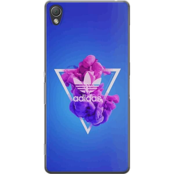 Sony Xperia Z3 Läpinäkyvä kuori Adidas-inspiroitunut sininen muotoilu - urheilullinen motiivi retro-vibeillä sinisissä sävyissä