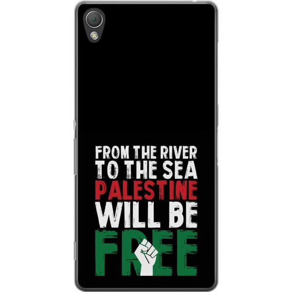 Sony Xperia Z3 Genomskinligt Skal Free Palestine – politiskt statement med kraftfullt grafiskt uttryck