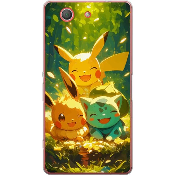 Sony Xperia Z3 Compact Gennemsigtig cover Pixelmonster spillestil - farverig design til retro-elskende gamere