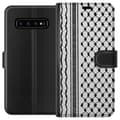 Miniatyrbilde 1 av 3: Samsung Galaxy S10 Lommeboketui Palestinsk mønster - inspirert av tradisjonell stil keffiyeh-stoff