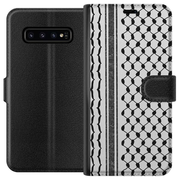 Samsung Galaxy S10 Lommeboketui Palestinsk mønster - inspirert av tradisjonell stil keffiyeh-stoff