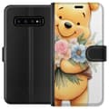 Miniatyrbillede 1 af 3: Samsung Galaxy S10 Tegnebogsetui Nalle Puh med blomster - klassisk børnefavorit i en blomstrende forårs miljø