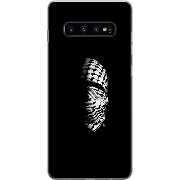 Samsung Galaxy S10 Gjennomsiktig deksel Keffiyeh-mønster - klassisk svart-hvit palestinsk sjal med kulturell betydning