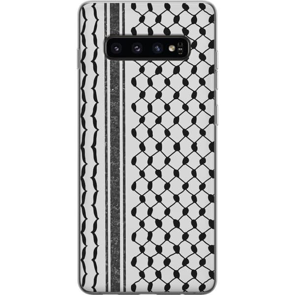 Samsung Galaxy S10 Läpinäkyvä kuori Palestiinalainen kuvio - perinteiseen tyyliin inspiroima keffiyeh-kangas