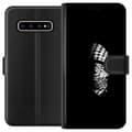 Pikkukuva 1 / 3: Samsung Galaxy S10+ Lompakkokotelo Keffiyeh-kuviointi - klassinen palestiinalainen mustavalkoinen shaali, jolla on kulttuurinen merkitys