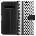 Miniatyrbillede 1 af 3: Samsung Galaxy S10+ Tegnebogsetui Palæstinensisk mønster - inspireret af traditionel stil keffiyeh-stof