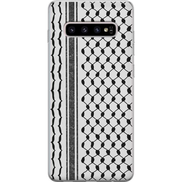 Samsung Galaxy S10+ Gjennomsiktig deksel Palestinsk mønster - inspirert av tradisjonell stil keffiyeh-stoff