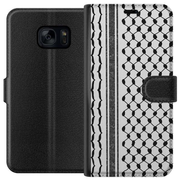 Samsung Galaxy S7 Lommeboketui Palestinsk mønster - inspirert av tradisjonell stil keffiyeh-stoff