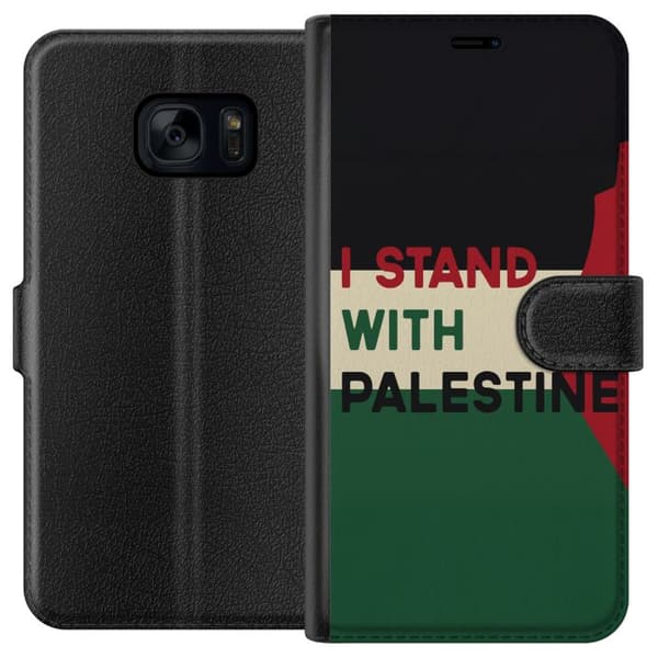 Samsung Galaxy S7 Tegnebogsetui Stå sammen med Palæstina - solidaritetsdesign med en stærk besked