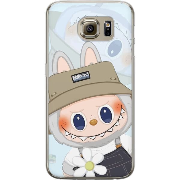 Samsung Galaxy S6 Genomskinligt Skal Labubu med hatt – Pop Mart-figur Mr. Butcher i retro stil med karaktär