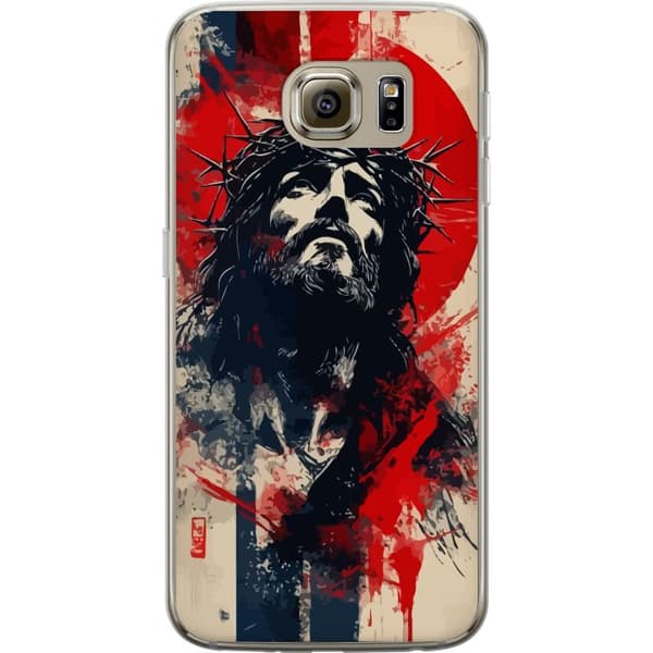 Samsung Galaxy S6 Gjennomsiktig deksel Jesus med kors - kristent motiv med sterk symbolikk om tro og håp