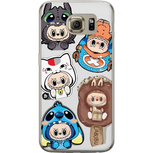 Samsung Galaxy S6 Läpinäkyvä kuori Labubu hahmokokoelma - Pop Mart Labubu The Monsters väriluulisessa muotoilussa