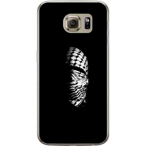 Samsung Galaxy S6 Gennemsigtig cover Keffiyeh-mønster - klassisk sort-hvid palæstinensisk tørklæde med kulturel betydning