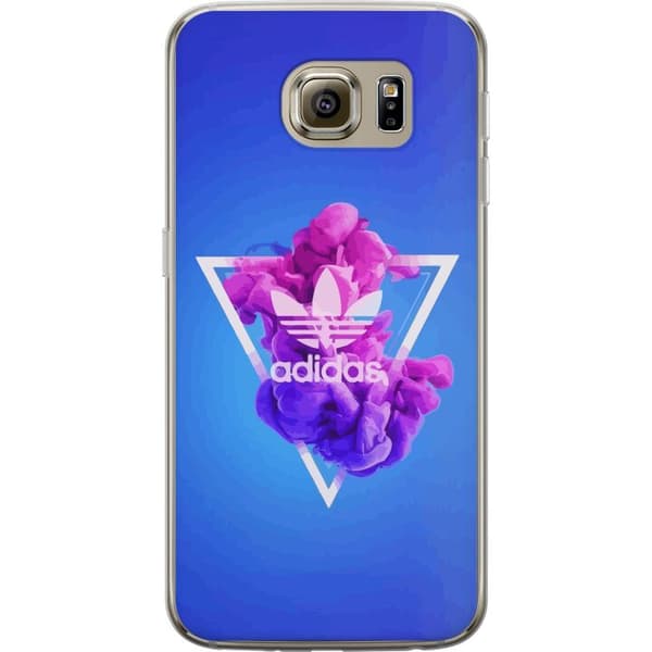Samsung Galaxy S6 Läpinäkyvä kuori Adidas-inspiroitunut sininen muotoilu - urheilullinen motiivi retro-vibeillä sinisissä sävyissä
