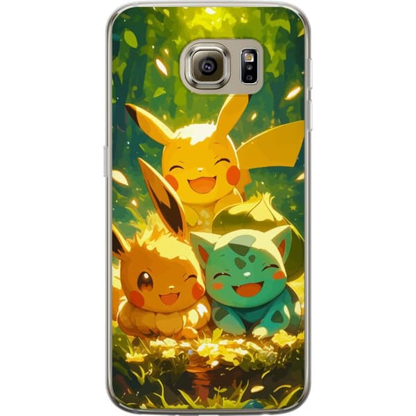 Samsung Galaxy S6 Genomskinligt Skal Pixelmonster spelstil – färgstark design för retroälskande gamers