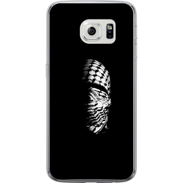Samsung Galaxy S6 edge Läpinäkyvä kuori Keffiyeh-kuviointi - klassinen palestiinalainen mustavalkoinen shaali, jolla on kulttuurinen merkitys