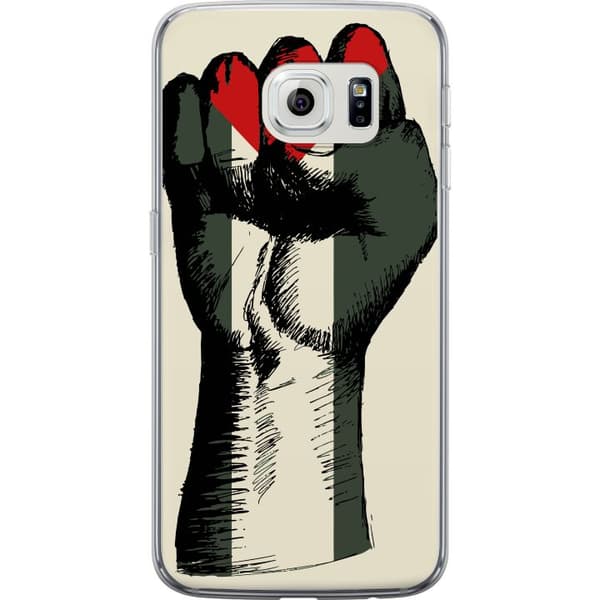 Samsung Galaxy S6 edge Läpinäkyvä kuori Käsi sidottu Palestinan väreihin - voimakas symboli vapausliikkeelle
