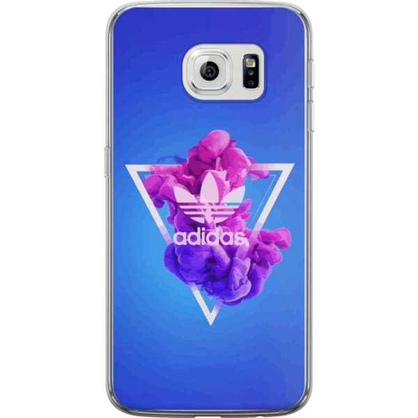 Samsung Galaxy S6 edge Gennemsigtig cover Adidas-inspireret blåt design - sporty motiv med retrovibe i blå toner