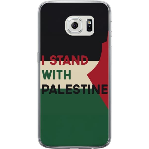 Samsung Galaxy S6 edge Läpinäkyvä kuori Pysähdy Palestiinan puolesta - solidaarisuussuunnittelu vahvalla viestillä