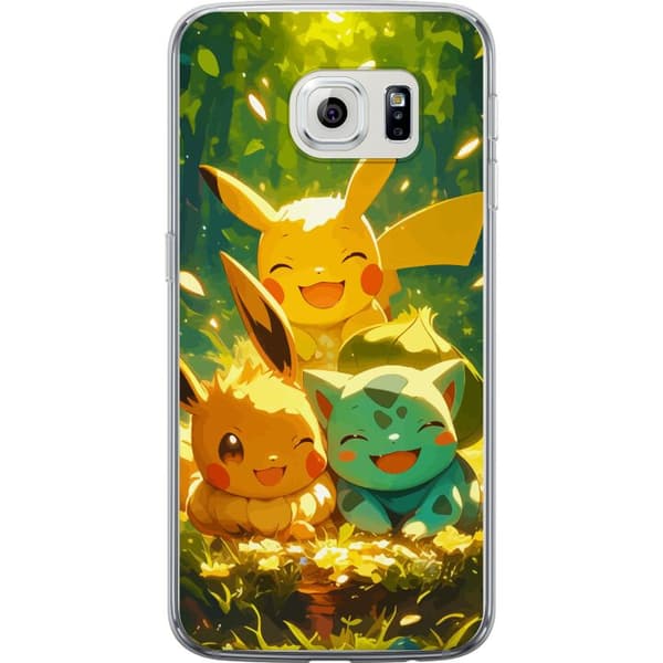 Samsung Galaxy S6 edge Gjennomsiktig deksel Pixelmonster spillstil - fargerik design for retro-elskende spillere
