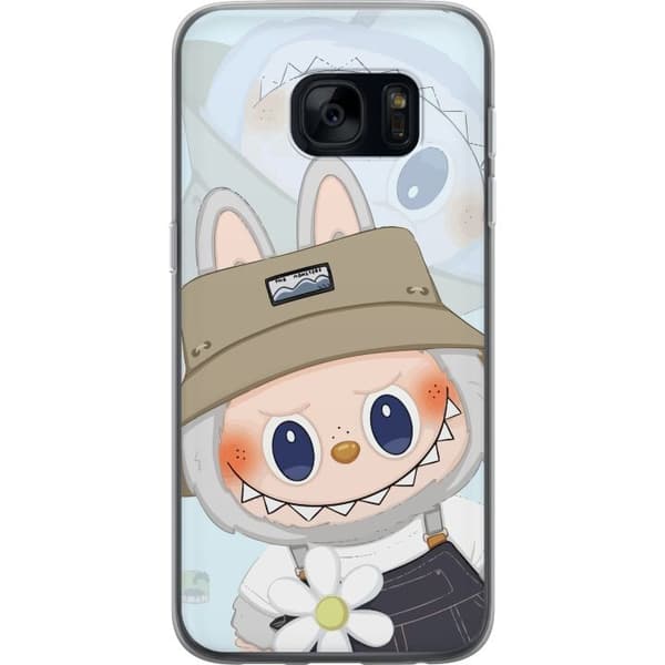 Samsung Galaxy S7 Gennemsigtig cover Labubu med hat - Pop Mart figur Mr. Butcher i retro-stil med karakter