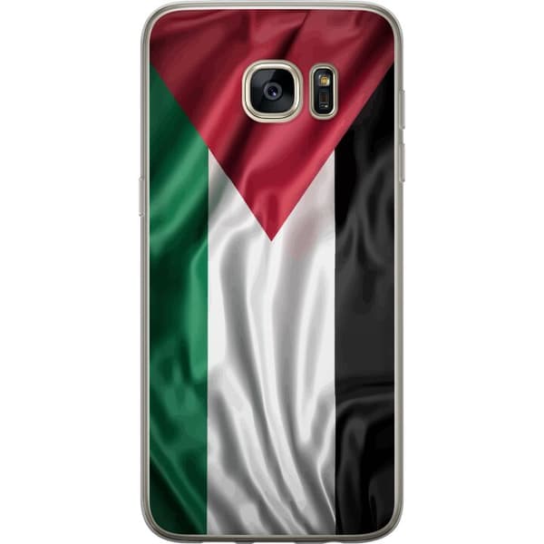 Samsung Galaxy S7 edge Gennemsigtig cover Palestinaflaget – ikonisk frihedssymbol i rød, sort, hvid og grøn